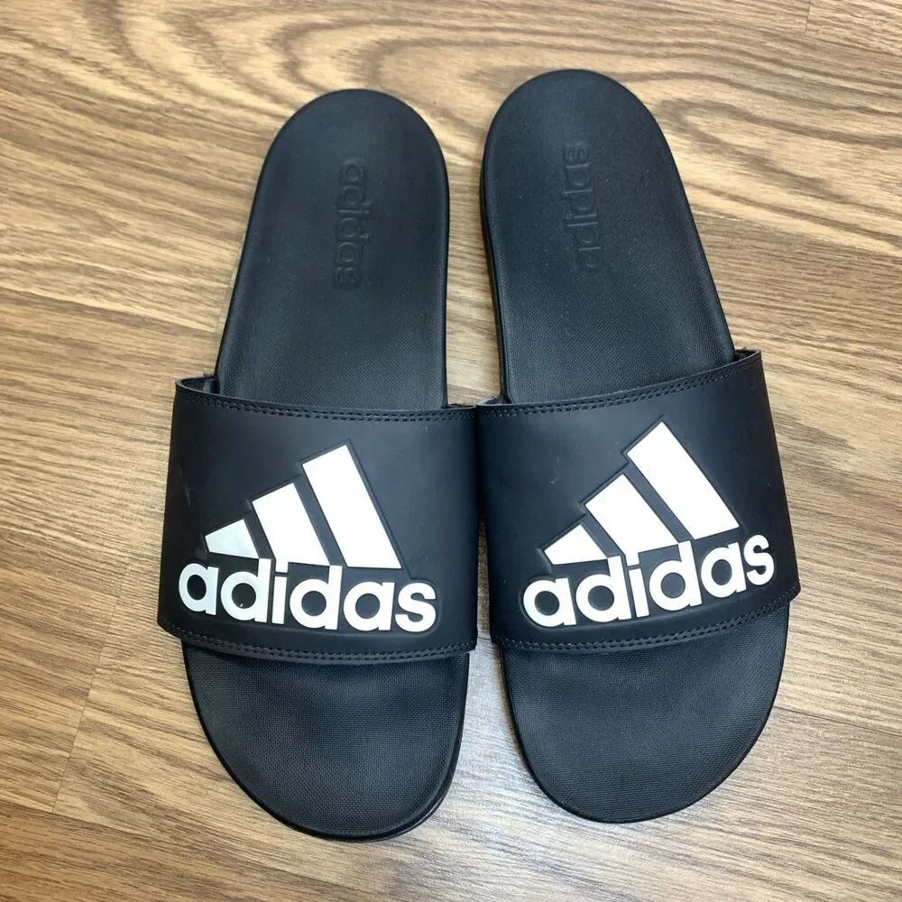 Adidas Adilette Comfort Slides Mens Size 11 Sandal Slippers GY1945 Black White